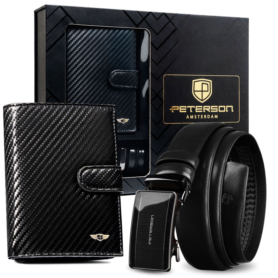 Czarny zestaw prezentowy Peterson N4L-P01 w pudełku