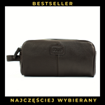 Skórzana kosmetyczka podróżna brązowa - Solier SZETLAND