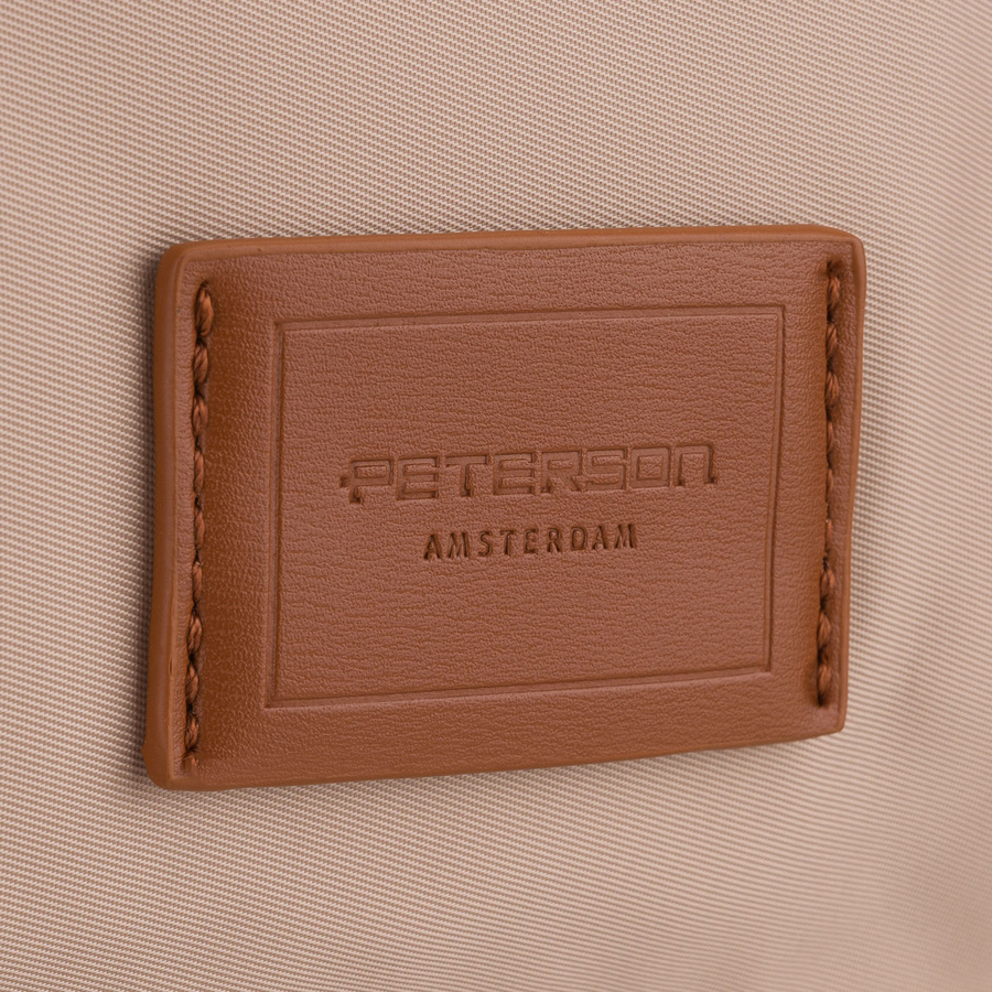 Torebka z poliestru damska Peterson JK6-04 listonoszka crossbody średnia beżowa - regulowany pasek na ramię