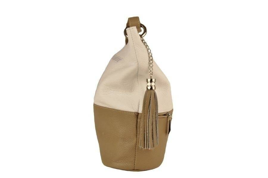 Torebka ze skóry naturalnej damska Barberini's 163-9 shopper miejska średnia ciemnobeżowa - cecha produktu