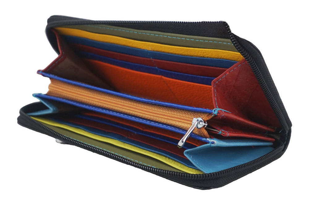 Portfel ze skóry licowej damski Barberini's D-8603-4 na zamek granatowy - cecha produktu