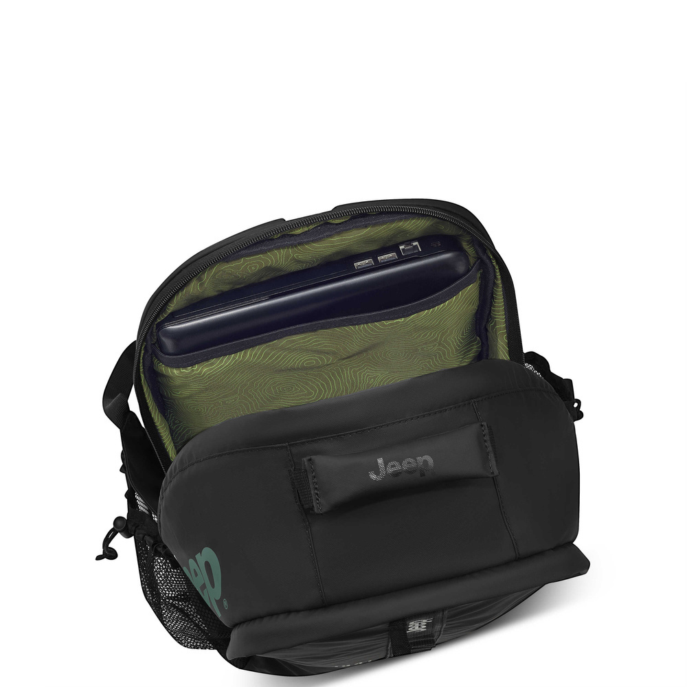 Plecak z materiału wodoodpornego unisex Delsey Jeep JS011B miejski czarny - cecha produktu