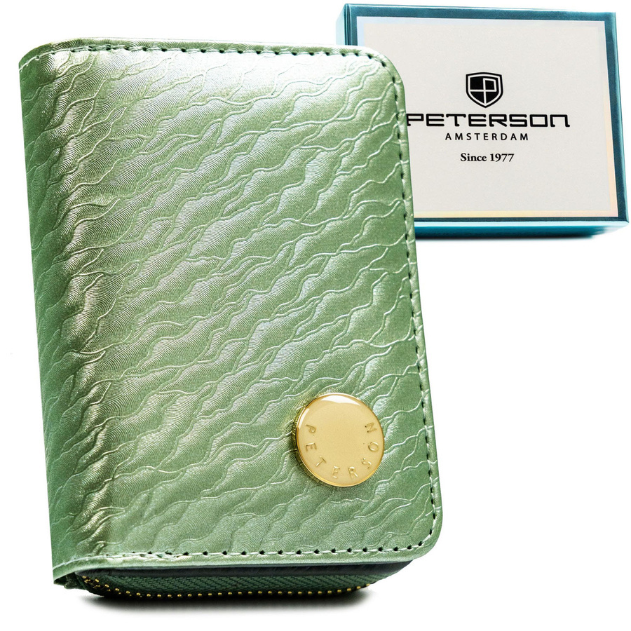 Jasnozielony portfel Peterson PX33-CNF mały pionowy