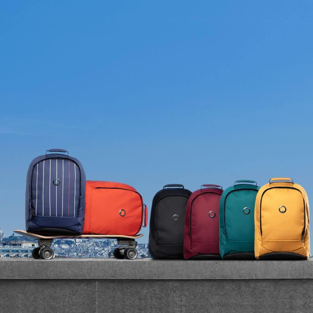Plecak z poliestru unisex Delsey Securban miejski antykradzieżowy na laptopa żółty - cecha produktu