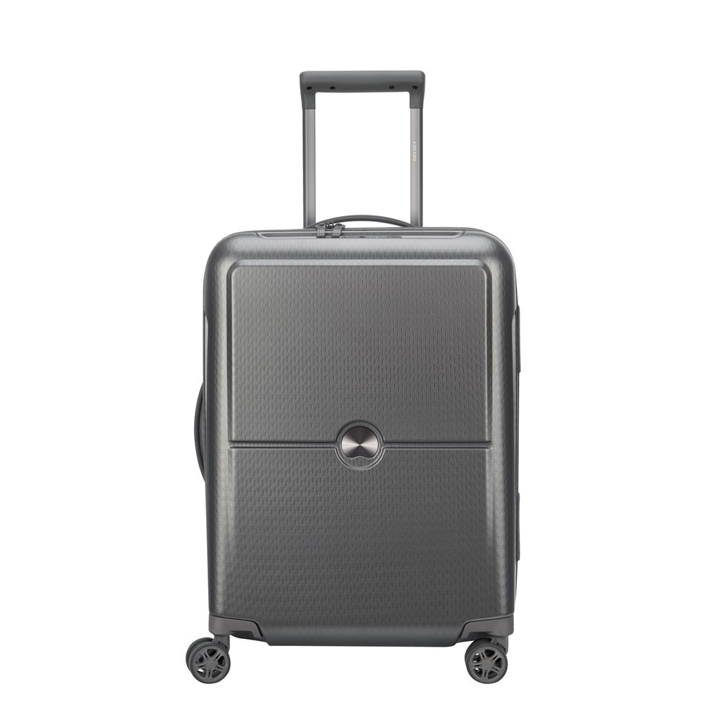 Walizka kabinowa twarda unisex Delsey Turenne Slim 55 cm srebrna - srebrny korpus i elegancki design
