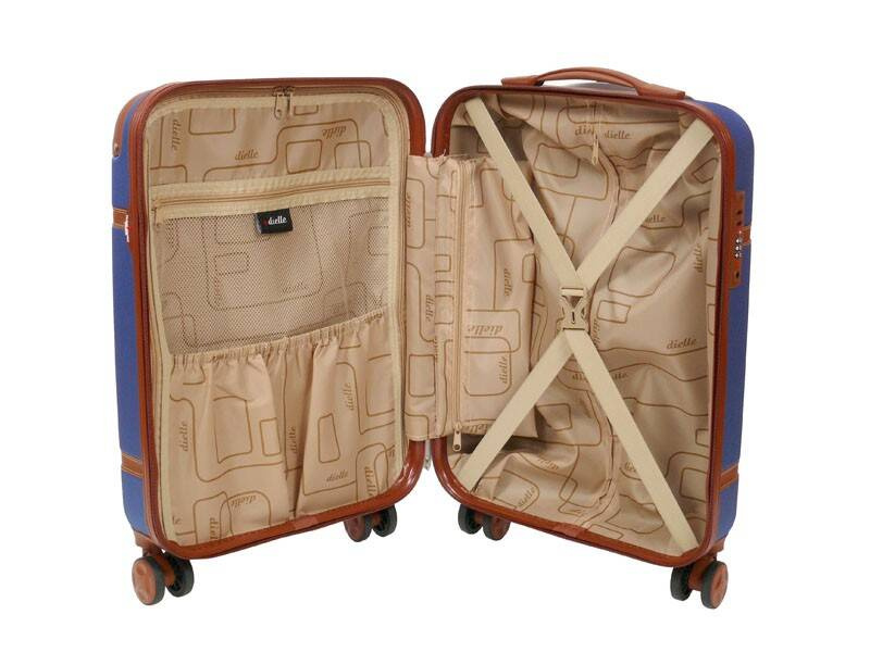 Walizka mała kabinowa granatowa podróżna 4 kółka ABS - Dielle 160 50 BL - tworzywo ABS i konstrukcja