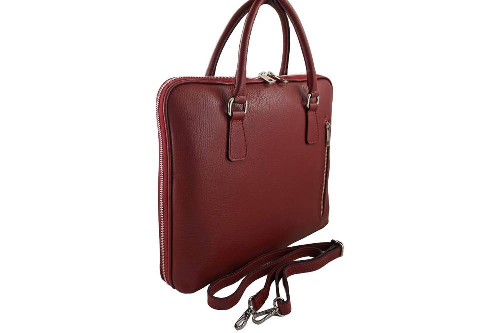 Torba ze skóry naturalnej damska Barberini's 899-13 aktówka A4 czerwona - cecha produktu