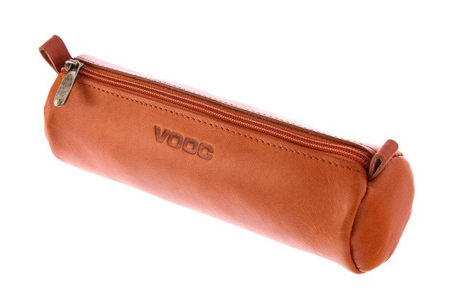 Piórnik skórzany ze skóry naturalnej jucht unisex VOOC P35 okrągły vintage naturalny - cecha produktu