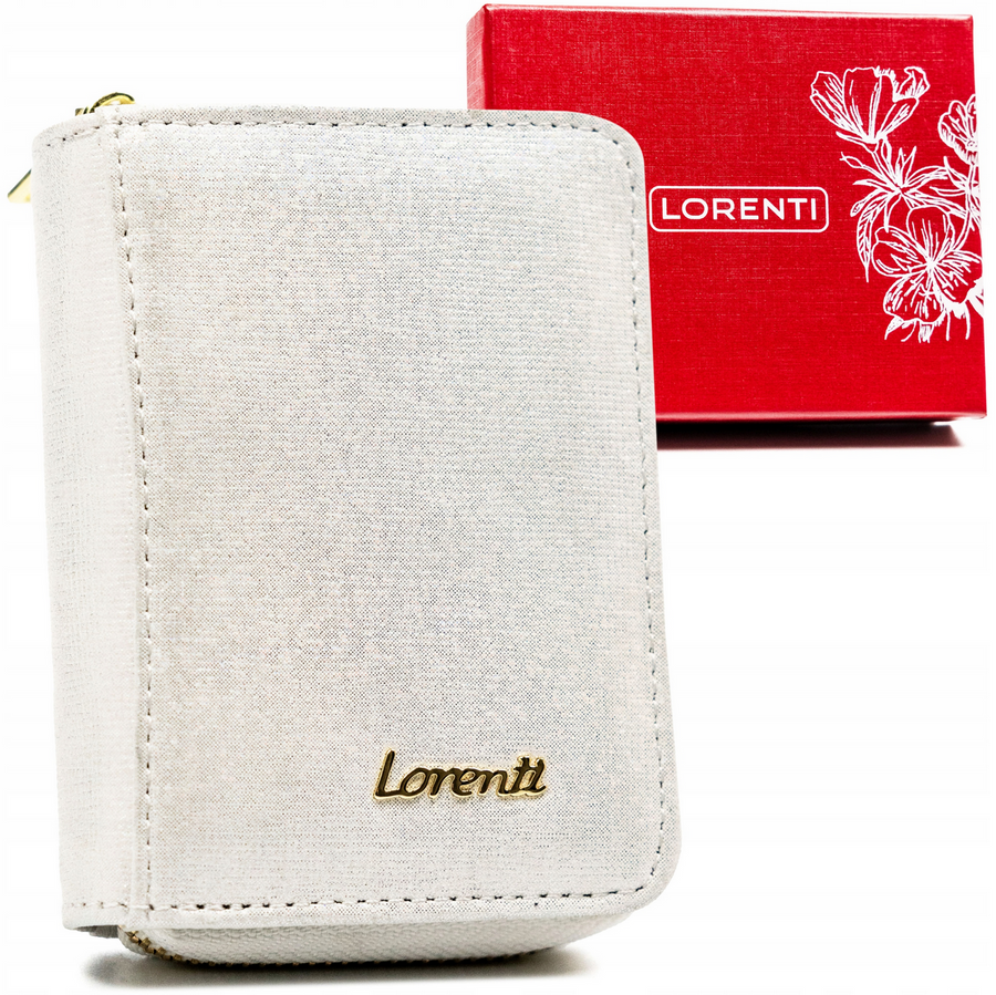 Srebrny portfel damski Lorenti 5157-BRS na suwak