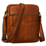 Torba ze skóry naturalnej męska Peterson 711-COW listonoszka crossbody mała brązowa