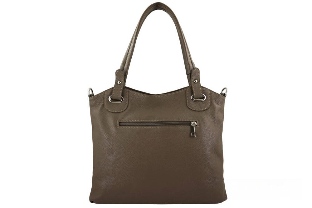 Torebka ze skóry licowej damska Barberini's 982-9 shopper A4 ciemnobeżowa - cecha produktu