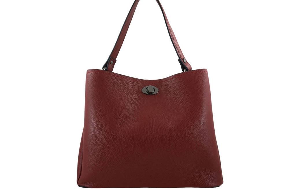 Torebka ze skóry naturalnej damska Barberini's 839-13 kuferek shopper bag mała czerwona - cecha produktu