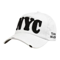 Czapka z daszkiem baseballówka vintage biała NYC - cz-m-23