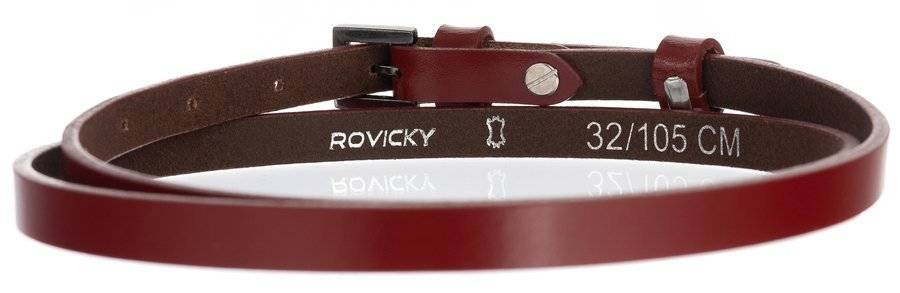 Wewnętrzna strona paska Rovicky PRD-1-N-105 w kolorze czerwonym z tłoczeniem marki