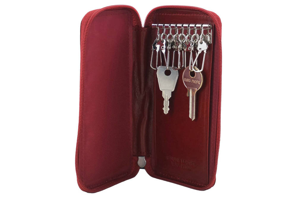Etui na klucze skórzane unisex Barberini's 8183-13 zasuwane czerwone - cecha produktu