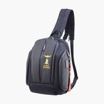 Plecak miejski z materiału unisex Aeronautica Militare AM-523 NE na jedno ramię czarny