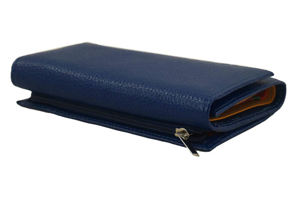 Portfel ze skóry licowej damski Barberini's D-1089-41 średni jasnogranatowy - cecha produktu
