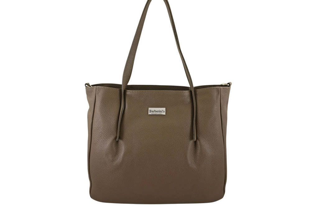 Torebka ze skóry licowej damska Barberini's 995-9 shopper A4 ciemnobeżowa - cecha produktu