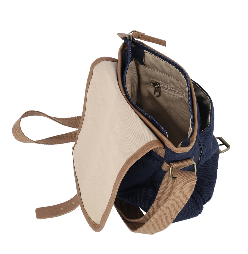 Torba na ramię z włókien konopnych unisex Travelite Hempline 581-20 listonoszka granatowa - cecha produktu