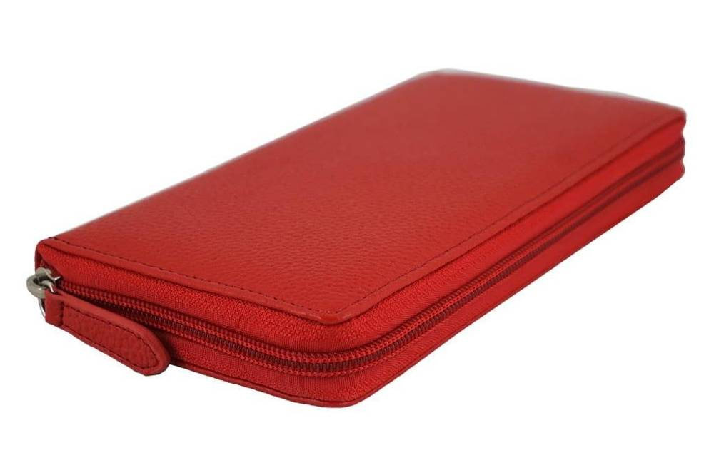 Portfel ze skóry licowej damski Barberini's D-8320-13 duży czerwony - cecha produktu