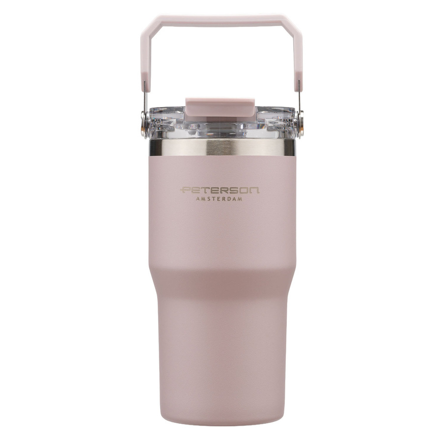 Kubek termiczny ze stali nierdzewnej unisex Peterson KT-02 z uchwytem jasnofioletowy - cecha produktu