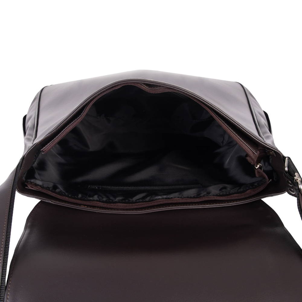 Torba z eko skóry męska Tizano TM16 listonoszka A4 czekoladowa - stylizacja i codzienny look