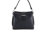 Torebka ze skóry naturalnej damska Barberinis 752/2-1 shopper croco mała czarna