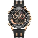 Zegarek męski Naviforce NF9188T czarny z różowym złotem
