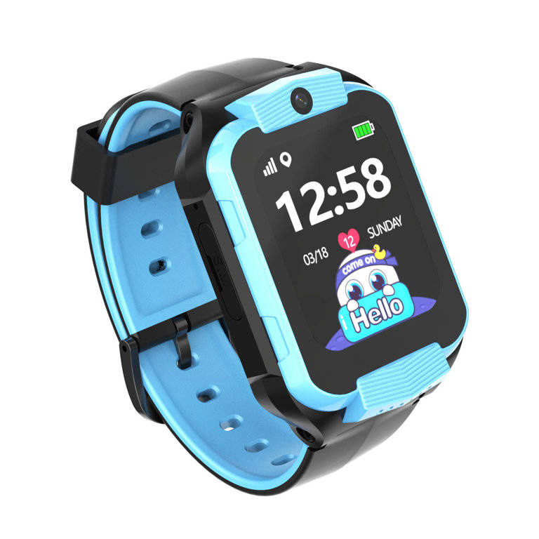 Niebiesko-czarny smartwatch dla dzieci Pacific 32-2 - smartwatch z drugiego boku z kamerą
