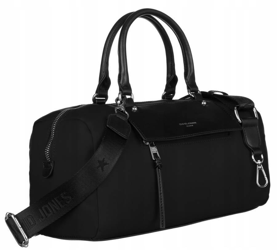 Czarna torebka bagietka David Jones 6702-6 z odpinanym paskiem