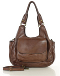 Skórzana torebka damska miejska vintage brązowa - MARCO MAZZINI v154f