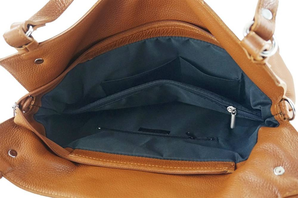 Torebka skórzana damska Barberini's 859-12 shopper bag A4 camel - cecha produktu