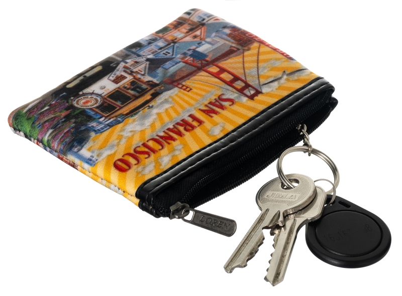 Otwarte pomarańczowe etui Loren 528-8 z kluczami na kółku