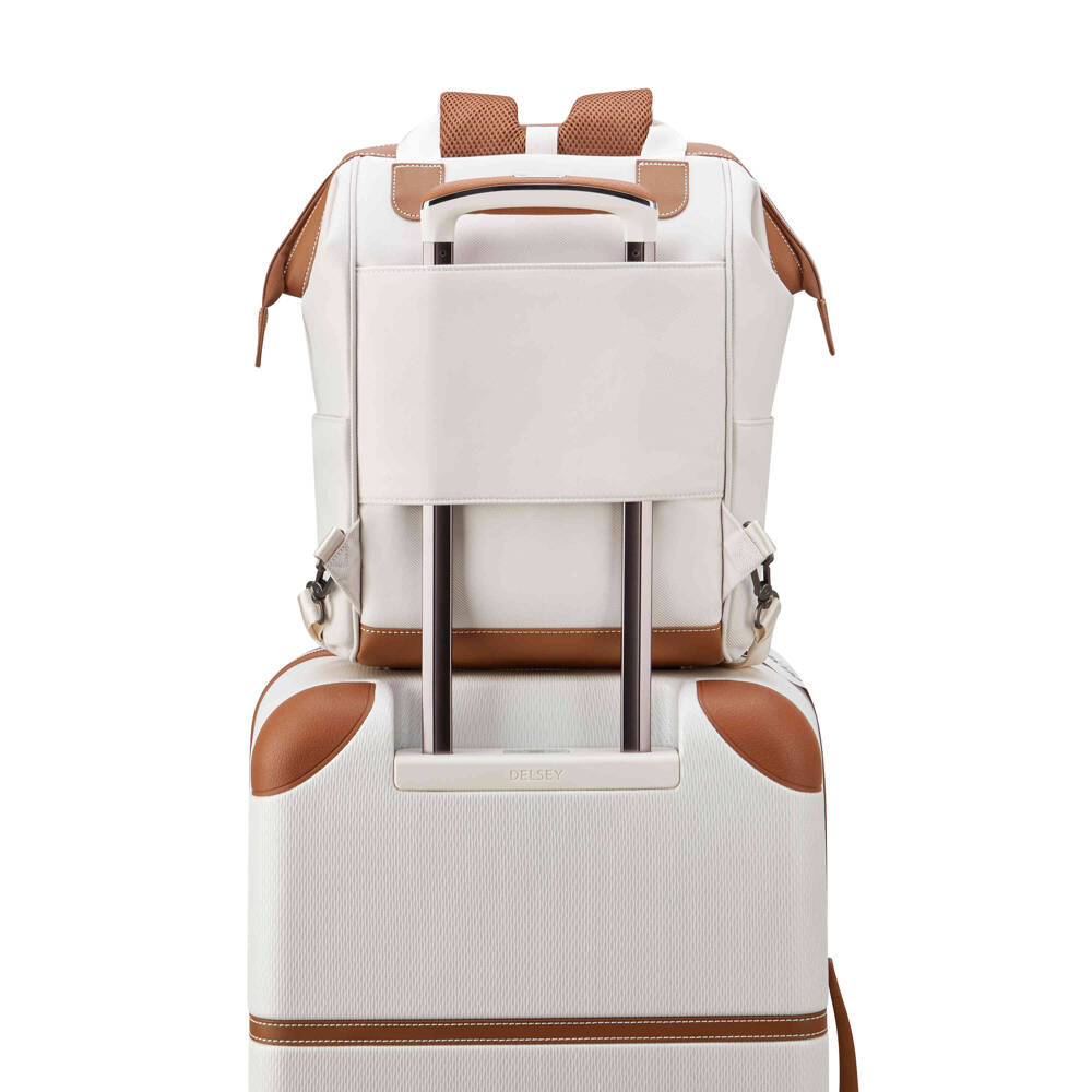 Plecak z materiału unisex Delsey Chatelet Air 2.0 plecak na laptopa 14 cali biały - eleganckie detale i zamek