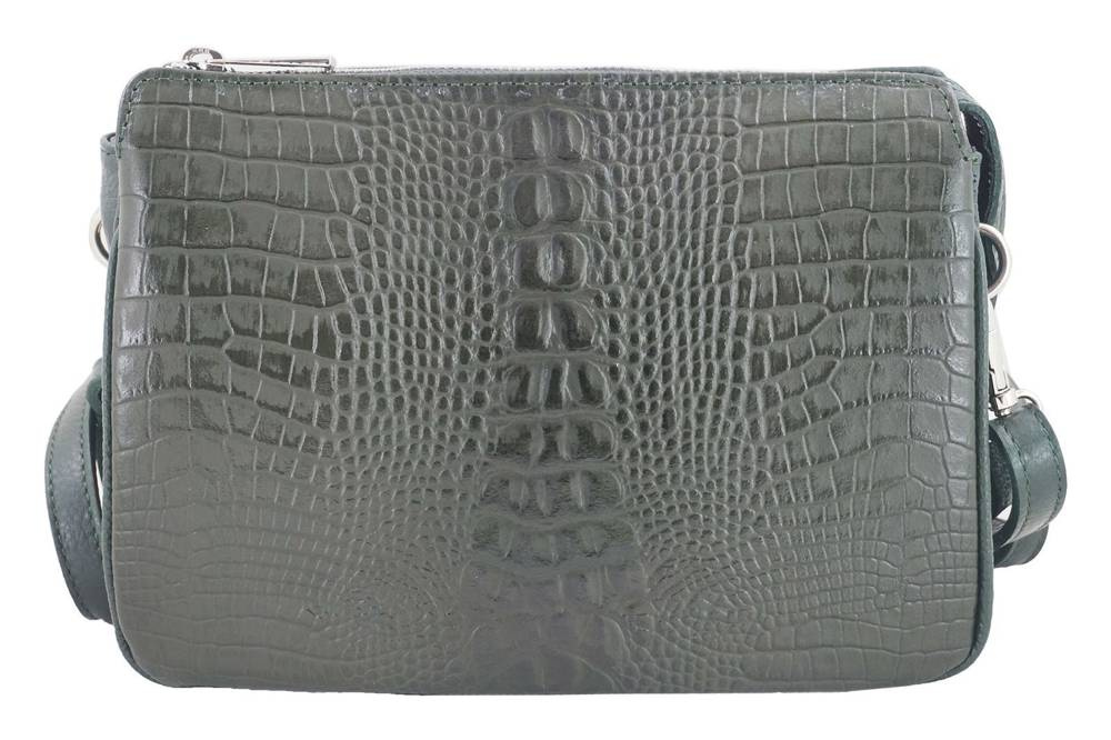 Torebka skórzana damska Barberini's 604/1-42 listonoszka croco mała ciemnozielona - cecha produktu