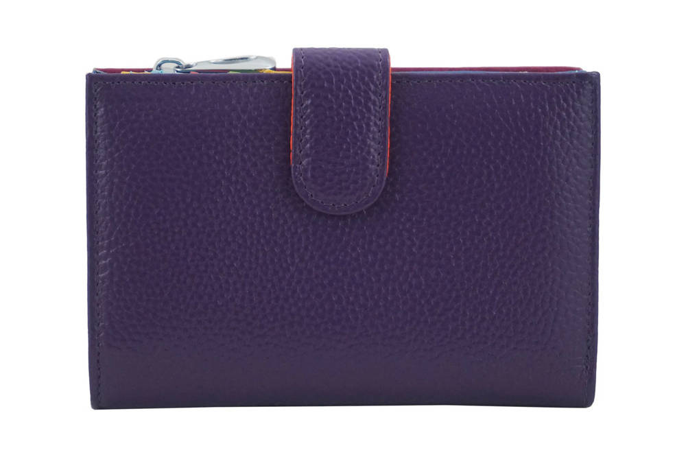 Portfel skórzany damski Barberini's D-8346-40 zapinany fioletowy - cecha produktu
