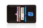 Skórzany portfel slim wallet ciemnobrązowy - SOLIER SW11