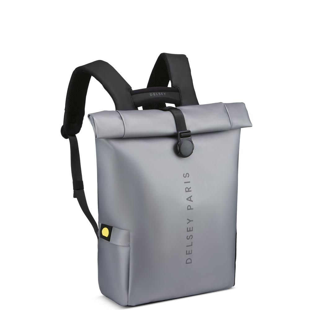 Plecak miejski z materiału wodoodpornego unisex Delsey Turenne rolowany srebrny - cecha produktu