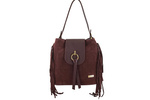 Torebka damska boho zamszowa Barberini's 1027-5 bordowa