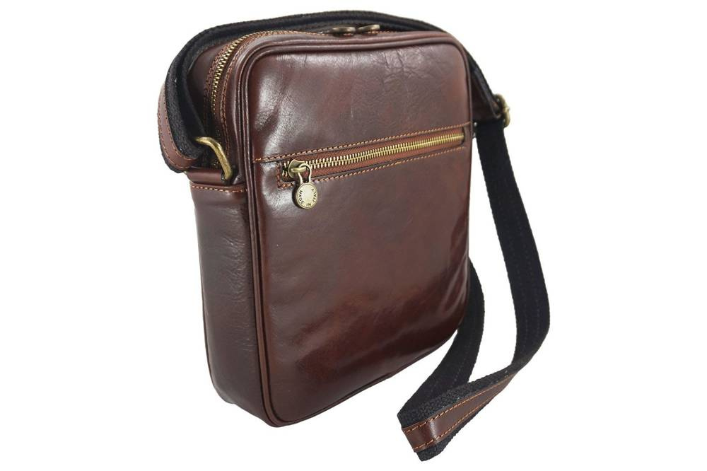 Torba ze skóry licowej męska Barberini's 865-6 casual brązowa - cecha produktu