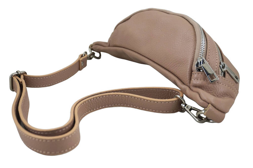 Saszetka z naturalnej skóry damska Barberini's 985-18 nerka crossbody pudroworóżowa - cecha produktu