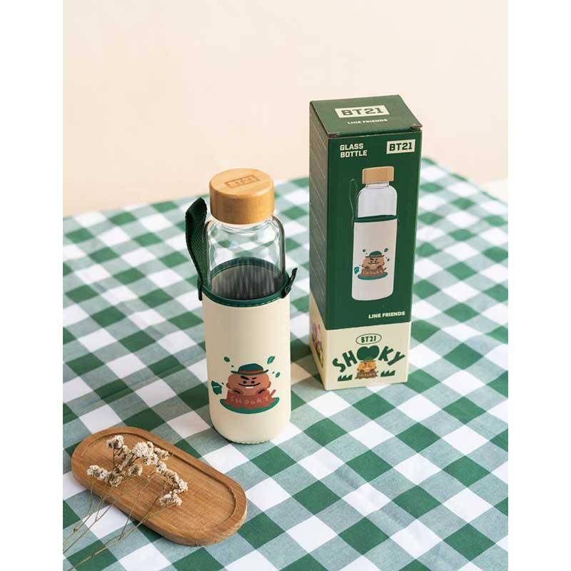 Butelka szklana unisex Line Friends BT21 Shooky bidon 500 ml brązowa - cecha produktu