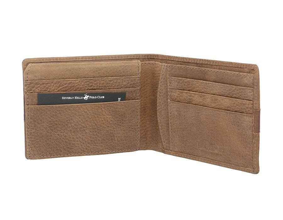 Klasyczny skórzany portfel męski camel - Beverly Hills Polo BH-271 CA - cecha produktu