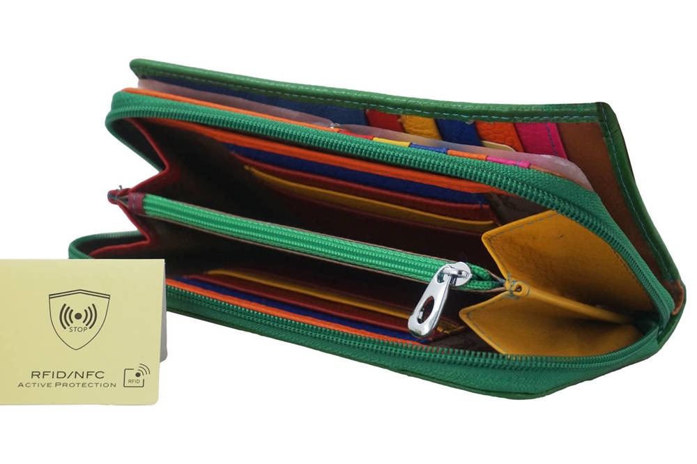 Portfel ze skóry naturalnej damski Barberini's D-8601-38 podłużny zielony - cecha produktu