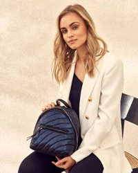 Mały pikowany plecak damski granatowy plecaczek - David Jones 5834-3