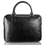Torba skórzana unisex Tizano TM05 miejska na laptopa A4 czarna