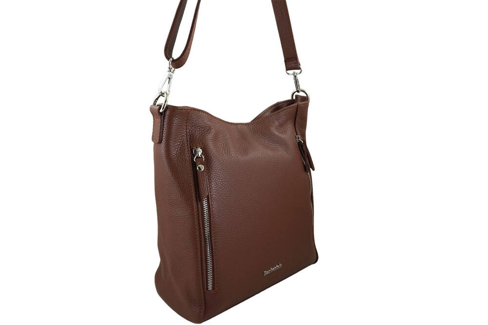 Torebka skórzana damska Barberini's 974-6 miejska średnia brązowa - cecha produktu