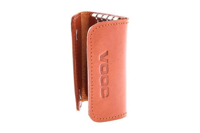 Etui na klucze ze skóry naturalnej unisex VOOC P10 vintage jucht naturalne - skóra juchtowa i detale produktu