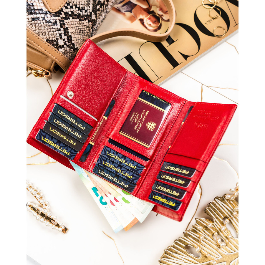 Otwarty czerwony portfel Peterson 55020-RS