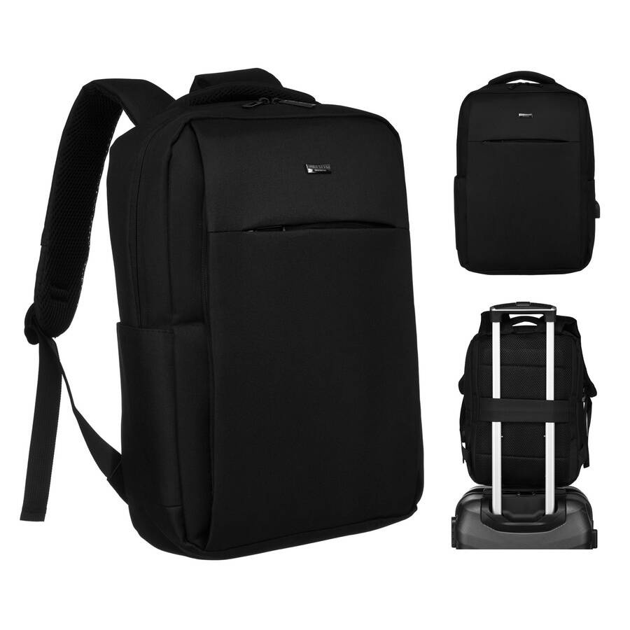 Czarny plecak Peterson 63104 z portem USB